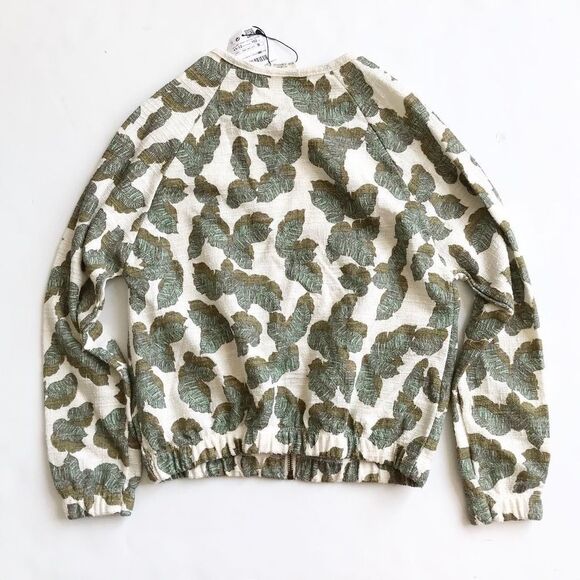 Zara Girls NWT leaf print bomber jacket 11-12Y - Picture 5 of 5